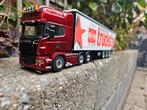 WSI Scania met Truckstar oplegger, Hobby en Vrije tijd, Modelauto's | 1:50, Ophalen of Verzenden, Zo goed als nieuw, Bus of Vrachtwagen