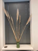 Decoratie pampas gras en groene vaas boho bohemian, Zo goed als nieuw, Ophalen