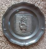 Tinnen wand bord met wapen van Oldemarkt ., Antiek en Kunst, Antiek | Tin, Ophalen of Verzenden