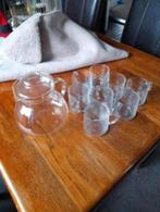 glazen theepot met 8 thee glazen, Huis en Inrichting, Keuken | Servies, Ophalen of Verzenden, Glas, Overige stijlen, Glas of Glazen