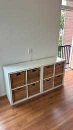 2x IKEA kast (Kallax) inclusief 8 rotan manden (Branas), Huis en Inrichting, Kasten | Dressoirs, Ophalen, Zo goed als nieuw, 25 tot 50 cm