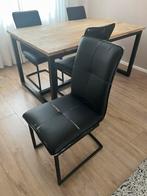 Eetkamerstoelen zwart, Ophalen, Gebruikt, Zwart, Leer