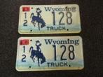 Paar USA License plate / kentekenplaten Wyoming USA, Gebruikt, Verzenden