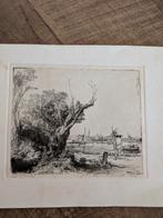 Rembrandt ets met watermerk, Antiek en Kunst, Ophalen of Verzenden