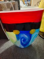 Kleurrijke Vaas, gaatje in de bodem., Ophalen, Overige kleuren, Minder dan 50 cm, Glas