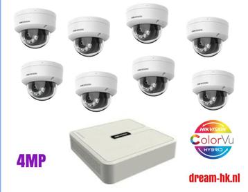 4MP Hikvision Hybrid Light 8CH IP PoE set/NVR + 8 camera beschikbaar voor biedingen