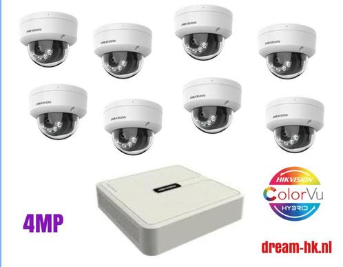 4MP Hikvision Hybrid Light 8CH IP PoE set/NVR + 8 camera, Audio, Tv en Foto, Videobewaking, Nieuw, Buitencamera, Ophalen of Verzenden