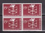 Nederland NVPH nr. 820 Postfris in blok van vier, Verzenden, Na 1940, Postfris