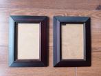 2 donkerbruine houten fotolijsten lijsten hout bruin lijst, Minder dan 50 cm, Gebruikt, Ophalen of Verzenden, Minder dan 50 cm