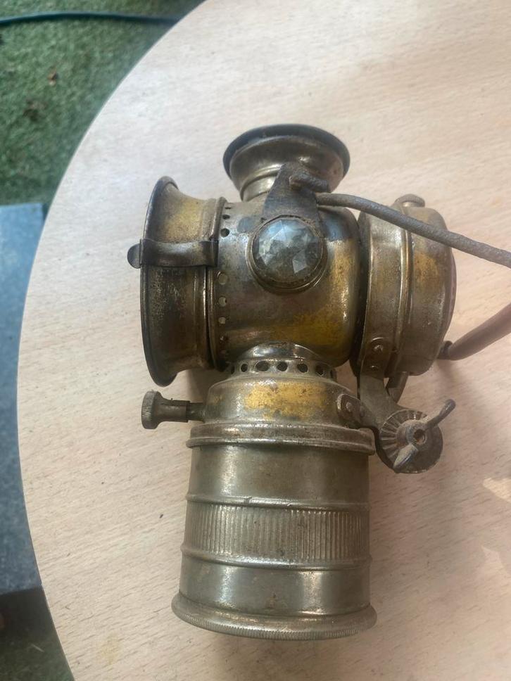 Antieke Messing Fietslamp - Decoratief Vintage Item, Antiek en Kunst, Antiek | Lampen, Ophalen of Verzenden