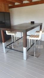 Statafel / Bartafel met 4 Krukken - 240x100cm, Huis en Inrichting, Tafels | Statafels, Ophalen, Gebruikt