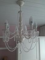 Elegante witte kroonluchter met kristallen, Ophalen, Zo goed als nieuw, Metaal, Klassiek