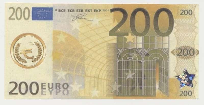 Europa 200 Euro 2001 reclamebiljet