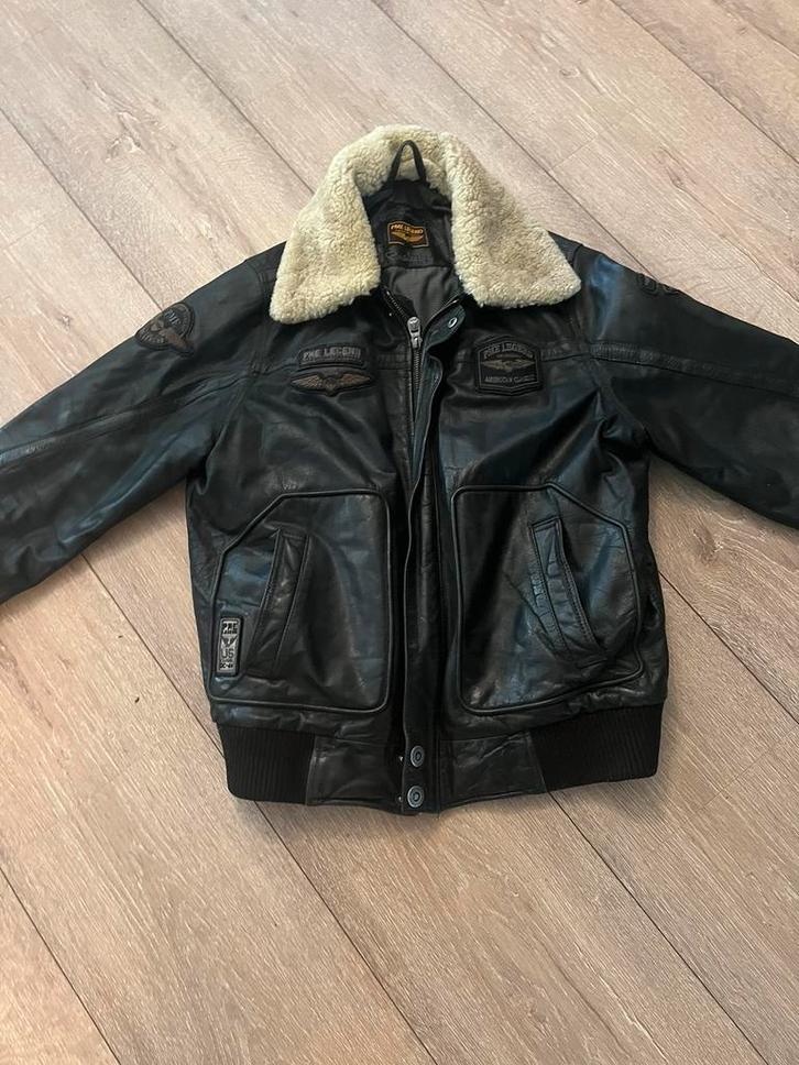 Pallmall piloten jas. Leder., Kleding | Heren, Jassen | Winter, Zo goed als nieuw, Maat 48/50 (M), Zwart, Ophalen of Verzenden