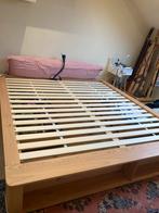 Tweepersoons houten bed, Ophalen, Bruin, Tweepersoons, Zo goed als nieuw
