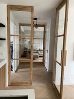 Eiken taatsdeur met glas op maat gemaakt., Nieuw, 215 cm of meer, 80 tot 100 cm, Glas