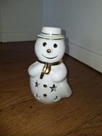 Waxinelichthouder kerst sneeuwpop, Diversen, Kerst, Ophalen of Verzenden, Gebruikt