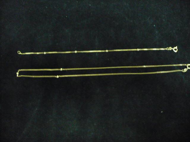 14 karaat gouden ketting lengte 43 cm armbandje lengte 19.5c, Ophalen of Verzenden, Gebruikt, Goud, Goud