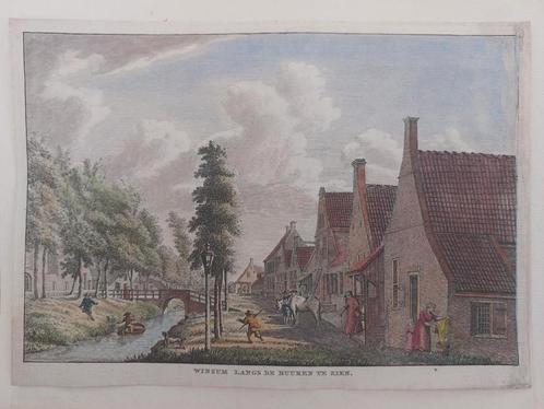 347/ Winsum langs de Buuren te zien Gravure in kleur 1790, Antiek en Kunst, Kunst | Etsen en Gravures, Ophalen of Verzenden