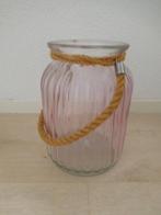Roze glazen pot, Overige kleuren, Ophalen of Verzenden, Minder dan 50 cm, Glas