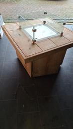 Vuurtafel gas inclusief glasombouw, electrische ontsteking, Tuin en Terras, Ophalen, Zo goed als nieuw