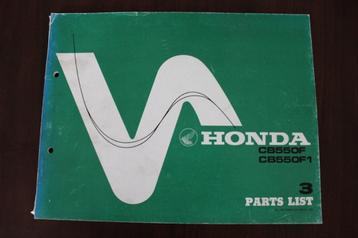 Honda CB550 F F1 1976 motorcycle parts list CB 550 four beschikbaar voor biedingen