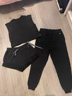 JOSH V zwart 3delig trainingspak sweater jogger short mt S/M, Ophalen of Verzenden, Zo goed als nieuw, Maat 36 (S), Zwart