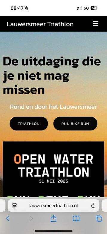 Triathlon Lauwersmeer 1/8 beschikbaar voor biedingen