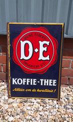 Oud dubbelzijdig emaille bord Douwe Egberts koffie-thee☕️, Verzamelen, Merken en Reclamevoorwerpen, Reclamebord, Gebruikt, ., Ophalen of Verzenden