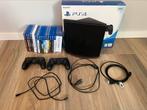 PS4 in doos incl 2 controllers en 18 spellen, Met 2 controllers, Ophalen of Verzenden, Zo goed als nieuw, 500 GB