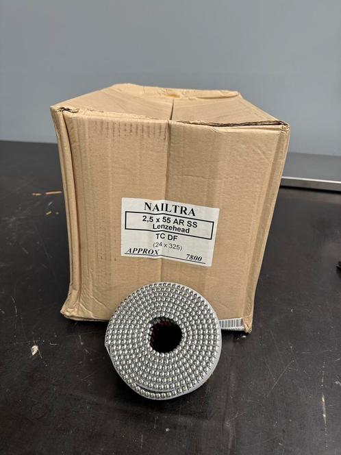 Spoelnagels 2.5 x 55 mm Ring RVS Bolkop 0-graden, Doe-het-zelf en Verbouw, IJzerwaren en Bevestigingsmiddelen, Nieuw, Spijkers