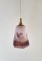Vintage glazen hanglamp lavendel paars kleur, Ophalen of Verzenden