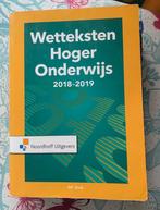 Wetteksten hoger onderwijs 2018-2019, Gelezen, Ophalen of Verzenden, Noordhoff Uitgevers, HBO