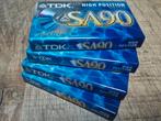 4 stuks TDK-SA90 cassettes (NOS/Nieuw), Cd's en Dvd's, Cassettebandjes, 2 t/m 25 bandjes, Overige genres, Ophalen of Verzenden