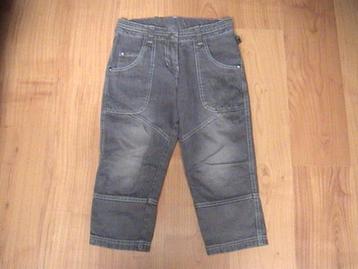Villa Happ grijze 3/4 spijkerbroek / jeans + bloemen 140 beschikbaar voor biedingen