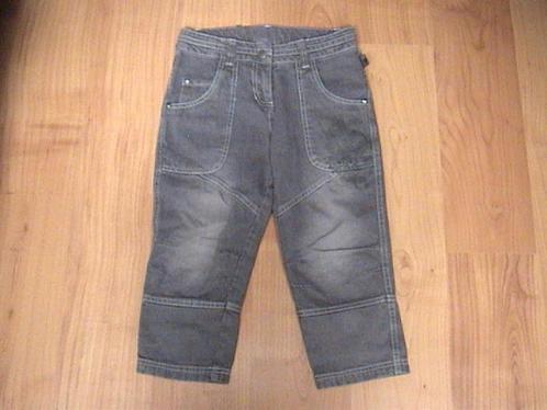 Villa Happ grijze 3/4 spijkerbroek / jeans + bloemen 140, Kinderen en Baby's, Kinderkleding | Maat 140, Gebruikt, Meisje, Broek