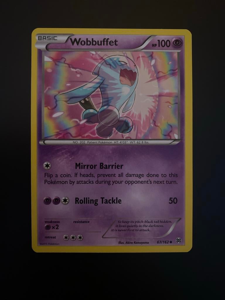 Wobbuffet 67/162 Pokémon XY BreakThrough 2015 Packfresh Mint, Ophalen of Verzenden, Zo goed als nieuw, Losse kaart