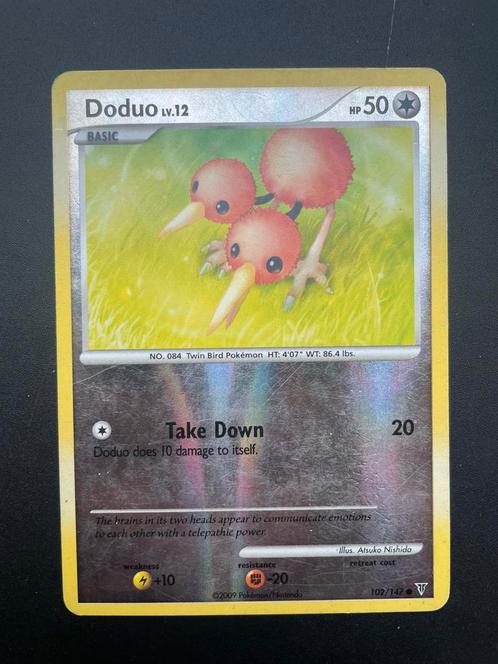 Doduo 102/147 reverse holo, Hobby en Vrije tijd, Verzamelkaartspellen | Pokémon, Zo goed als nieuw, Foil, Ophalen of Verzenden