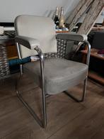 Vintage Mid Century Modern buis frame stoel design grijs, Ophalen, Gebruikt, Leer, Mid Century Modern