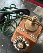 Antieke KTAS draaischijf telefoon – koper/bronskleurig, Antiek en Kunst, Ophalen of Verzenden, Koper