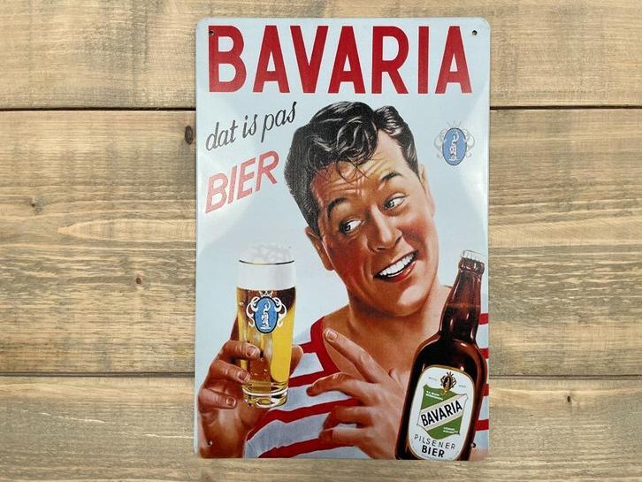 Reclamebord Bavaria Dat is pas Bier 20x30, Verzamelen, Merken en Reclamevoorwerpen, Zo goed als nieuw, Reclamebord, Ophalen of Verzenden