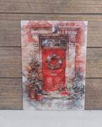 Vintage look kerst-kaart deur versierd in kerstsfeer, Ophalen of Verzenden, 1980 tot heden, Ongelopen, Feest(dag)