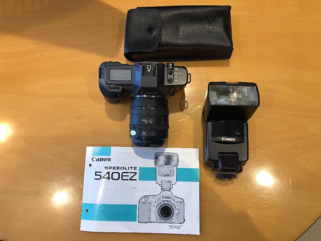 Canon EOS 600 body, lens 28-70 en Speedlite 540 flits, Ophalen of Verzenden, Gebruikt, Spiegelreflex, Canon