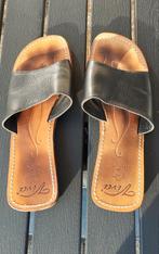 Leren zomer slippers, zwart, maat 40, Slippers, Zwart, Ophalen of Verzenden, Gedragen