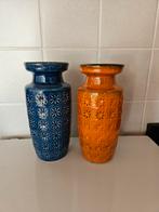 W.Germany vaas vazen 261 22 blauw en oranje, Antiek en Kunst, Ophalen of Verzenden