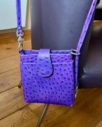 Struisvogelleren tas paars, Ophalen of Verzenden, Zo goed als nieuw, Schoudertasje