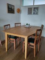 Massief eikenhouten eettafel - 6-8 pers. van meubelmaker, Huis en Inrichting, Tafels | Eettafels, Ophalen, 100 tot 150 cm, Zo goed als nieuw