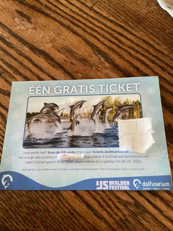 Code gratis ticket Dolfinarium Harderwijk bij 3 tickets. beschikbaar voor biedingen