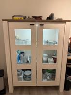 Mooie Vitrinekast met Glazen Deuren, Huis en Inrichting, Kasten | Buffetkasten, Ophalen, 100 tot 150 cm, 100 tot 150 cm, 25 tot 50 cm