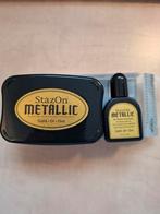 StazOn Metallic Gold Inktset - Weinig Gebruikt, Hobby en Vrije tijd, Ophalen of Verzenden, Zo goed als nieuw, Inkt, Foam of Stempelhouder
